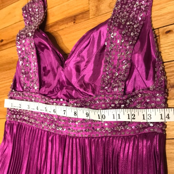 Embellish Coquette Colorful Bright Coastal Western Evening Formal Pleated Empire - Picture 6 of 8